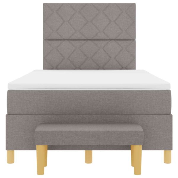 Легло с пружинирана основа с матрак Таупе 120 x 200 cm текстил