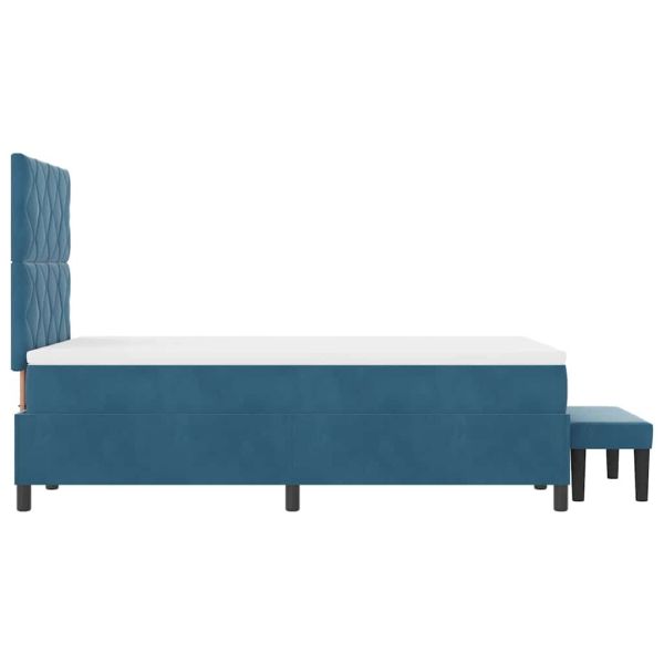 Легло с пружинирана основа Тъмносиньо 120 x 190 cm Кадифе