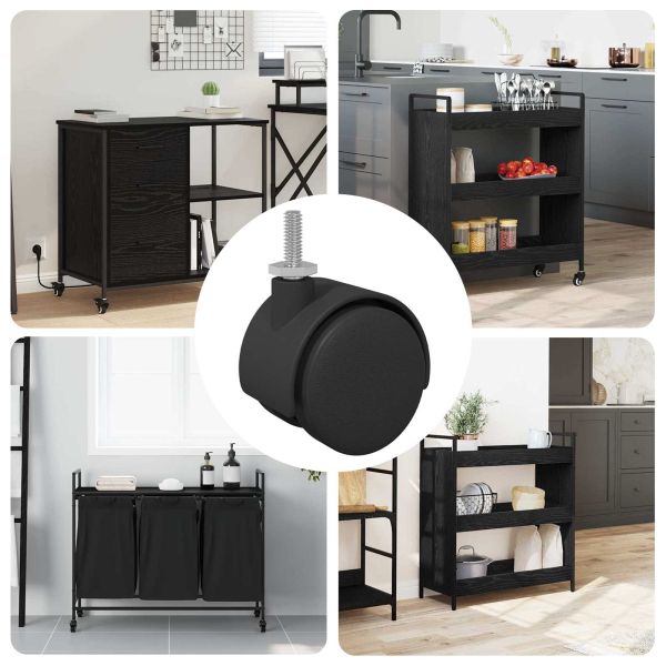 Колела 12 pcs Черно 40,1 x 37,8 мм PP и желязо