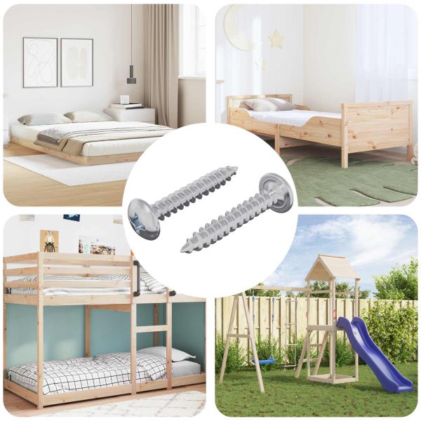 Дървени винтове 2 pcs Сребрист M4 x 25 мм Стомана