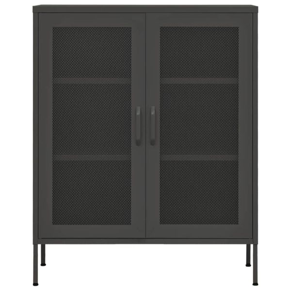 Шкаф за съхранение, антрацит, 80х35х101,5 см, стомана