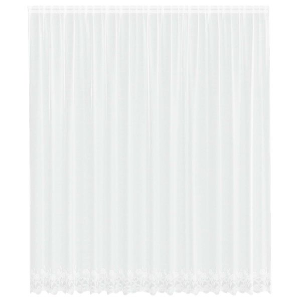 Перде от дантела С завеси Флорален Бяло 260 x 400 см Полиестер