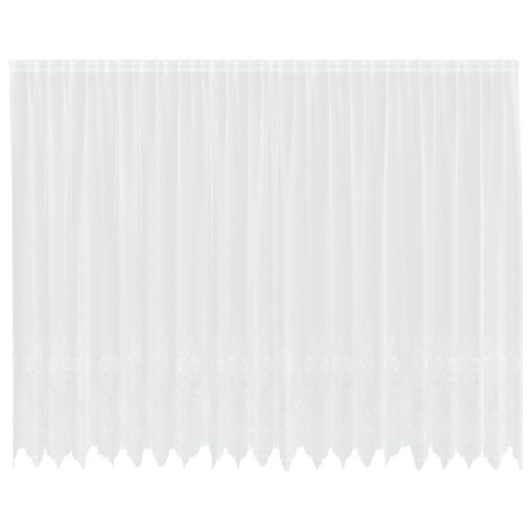 Перде от дантела С завеси Флорален Бяло 220 x 500 cm Полиестер