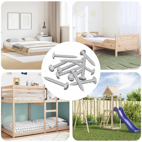 Дървени винтове 8451 pcs Сребрист Стомана