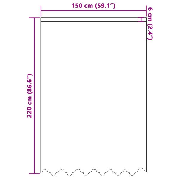 Перде от дантела С завеси Флорален Бяло 220x150см Полиестер