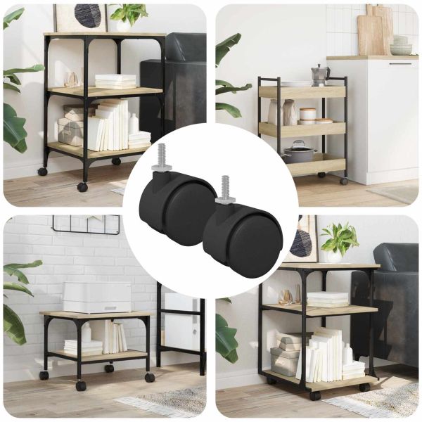 Кастър 2 pcs Черен и сребрист 40,1 x 40,1 x 37,8 мм Желязо и ПП