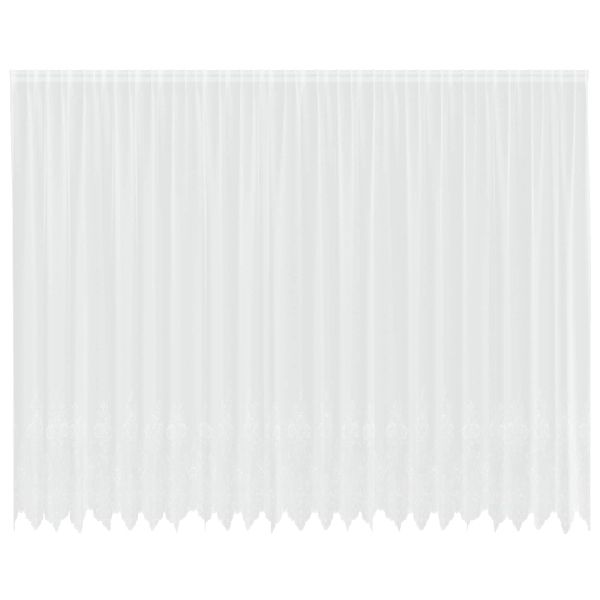 Перде от дантела С завеси Флорален Бяло 280 x 600 см Полиестер