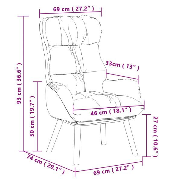 фотьойл Черно 69 x 74 x 93 см Изкуствена