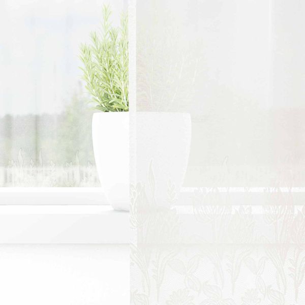 Перде от дантела С завеси Флорален Бяло 100 x 200 cm Полиестер
