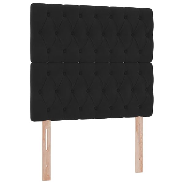 Легло с място за съхранение и матрак Черно 100 x 200 cm Кадифе