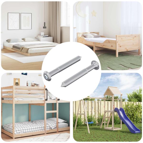 Винт 2 pcs Сребрист М6 x 50 мм Стомана