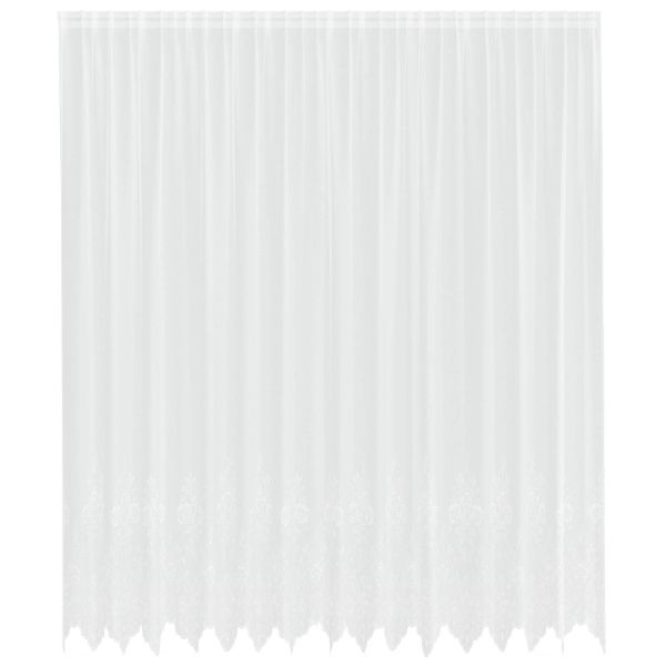 Перде от дантела С завеси Флорален Бяло 300 x 400 cm Полиестер