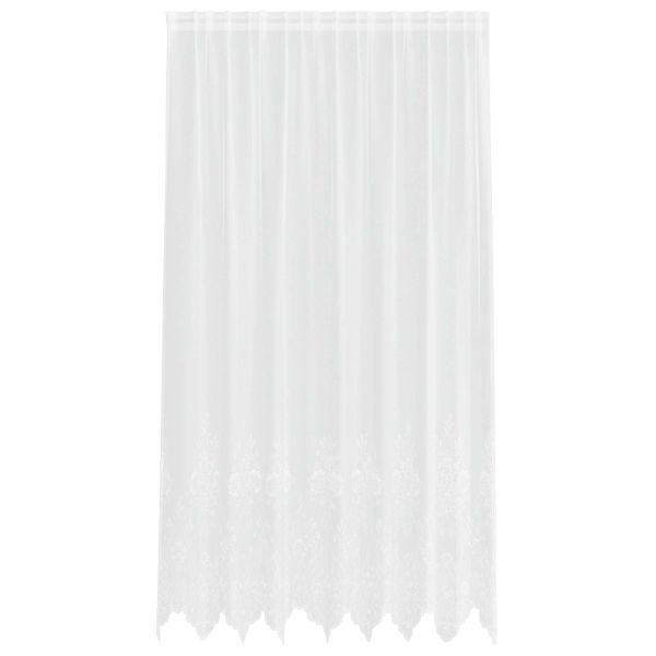 Перде от дантела С завеси Флорален Бяло 240 x 200 cm Полиестер