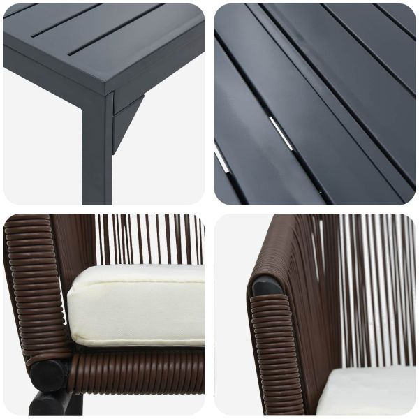 Комплект за хранене в градината 9 pcs Кафяво полиратан