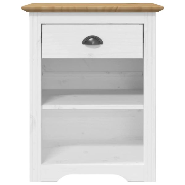 Нощно шкафче BODO, кафяво, 53x38,5x67 см, борово дърво масив