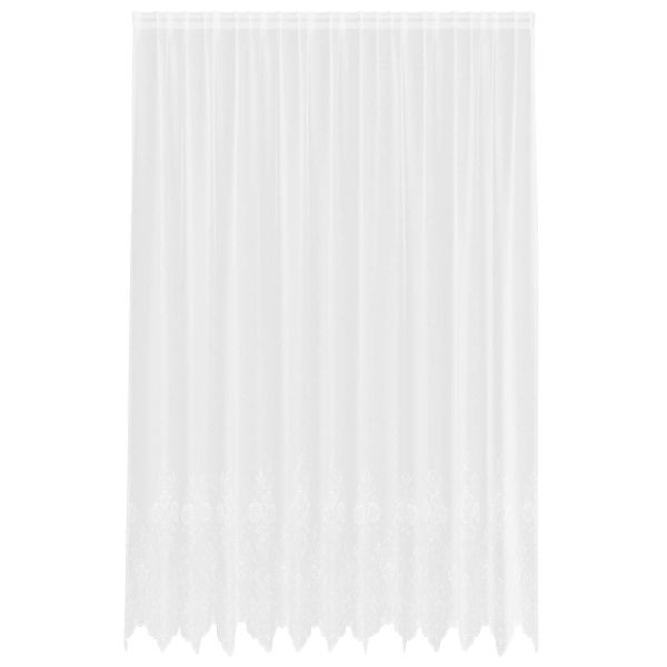Перде от дантела С завеси Флорален Бяло 300 x 300 cm Полиестер