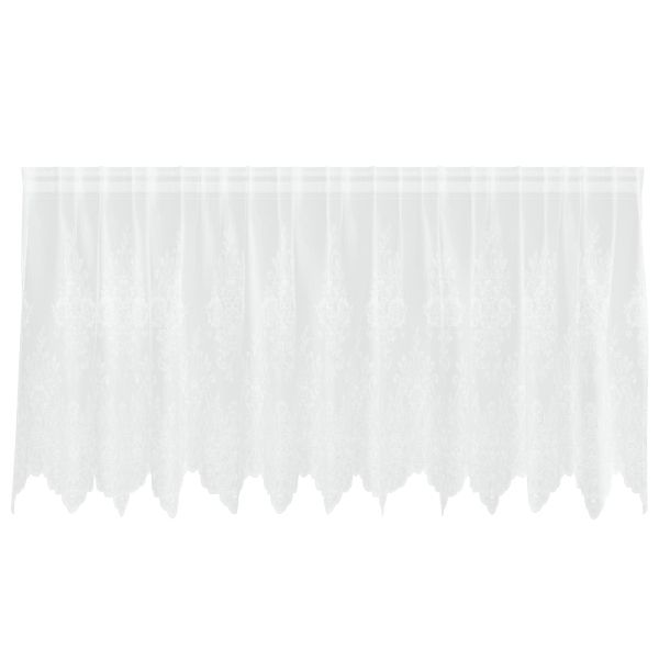 Перде от дантела С завеси Флорален Бяло 120 x 300 cm Полиестер