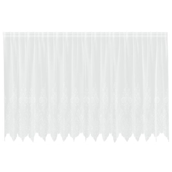 Перде от дантела С завеси Флорален Бяло 160 x 400 см Полиестер
