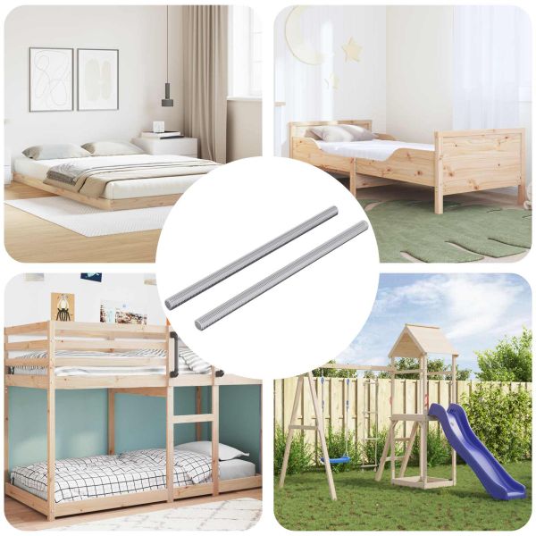 Резбови пръти 2 pcs Сребрист М6 x 120 мм Метал