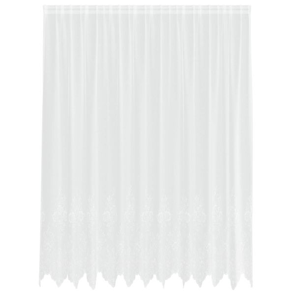 Перде от дантела С завеси Флорален Бяло 245x300см Полиестер