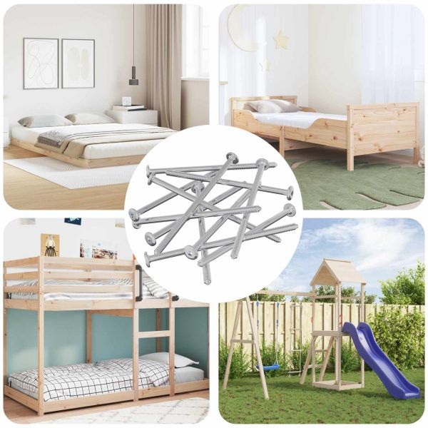 Винтове за мебели 12 pcs Сребрист M6 x 120 мм Стомана