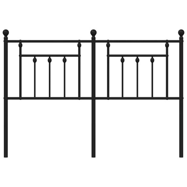 Метална резервна табла за легло, черна, 135 см