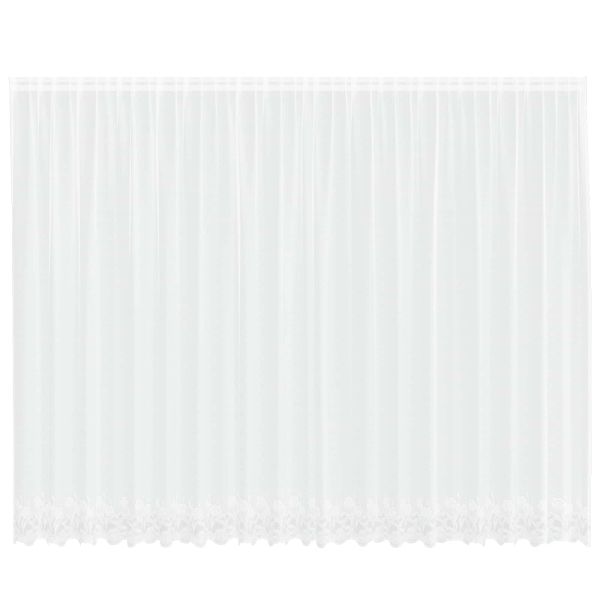 Перде от дантела С завеси Флорален Бяло 240 x 500 см Полиестер