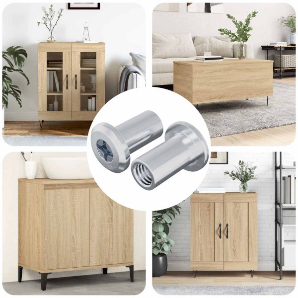 Гайка с заключване 2 pcs Сребрист М6 x 15 мм Стомана