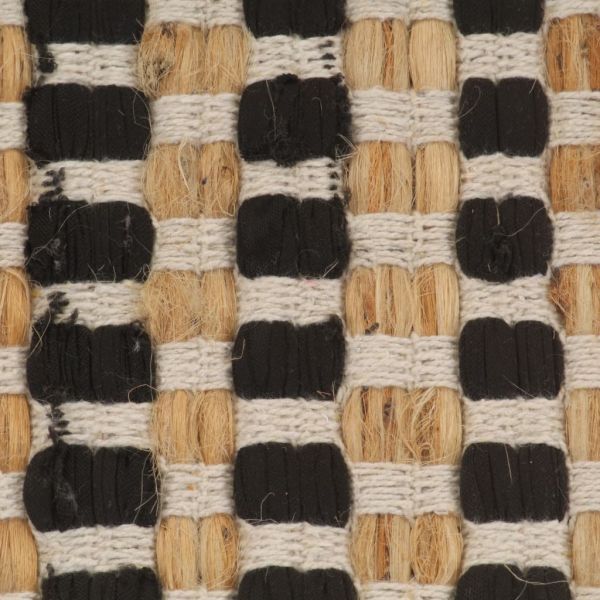 Комплект ръчно тъкани юта постелки за баня плат естествен/черен