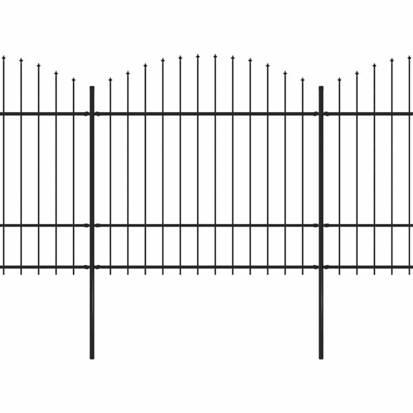 Градинска ограда с връх тип „копие“, стомана, 1781,5x175 см, черна