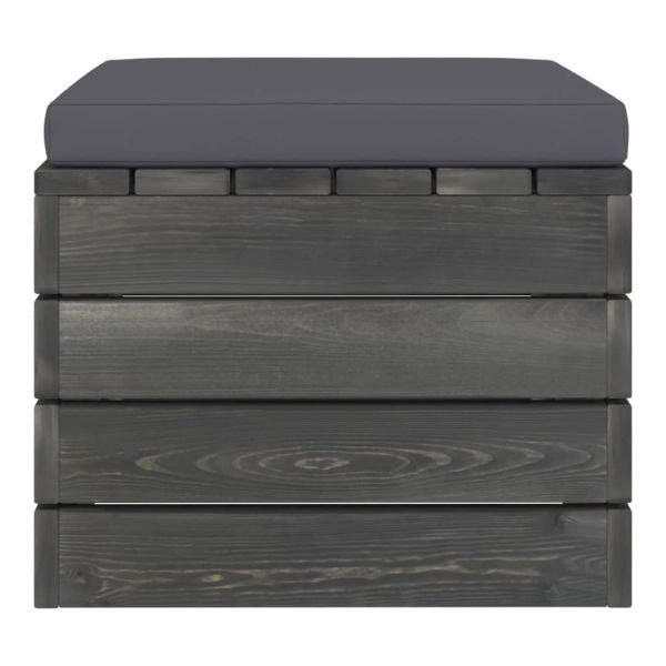 Градински мебели от палети 2 части с възглавници бор масив