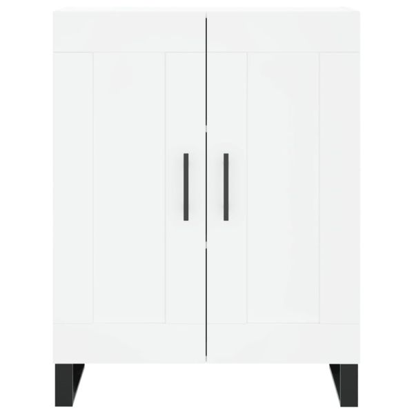 Висок шкаф, бял, 69,5x34x180 см, инженерно дърво