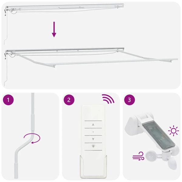 Автоматично прибираща се тента с LED антрацит и бял 450x300 см