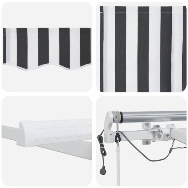 Автоматично прибираща се тента с LED антрацит и бял 450x300 см