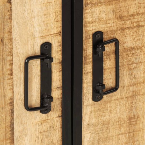 Комплект мебели за баня, 2 части, желязо и масивно манго