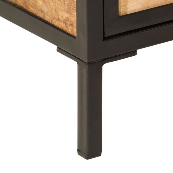 Комплект мебели за баня, 2 части, желязо и масивно манго