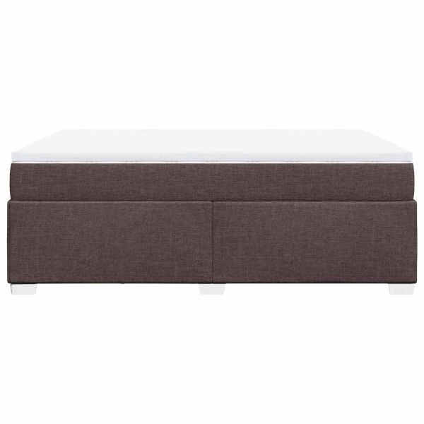 Боксспринг легло с матрак, тъмнокафяво, 140x190 см, плат