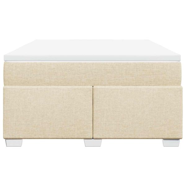 Боксспринг легло с матрак, кремаво, 140x190 см, плат