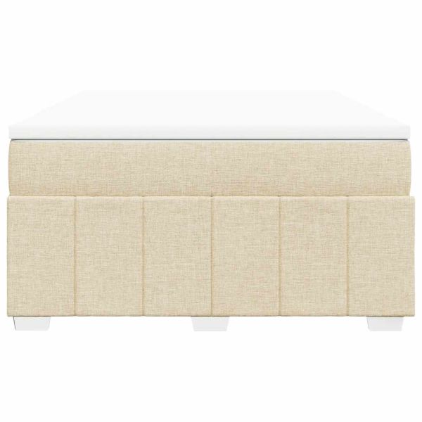 Боксспринг легло с матрак, кремаво, 140x190 см, плат