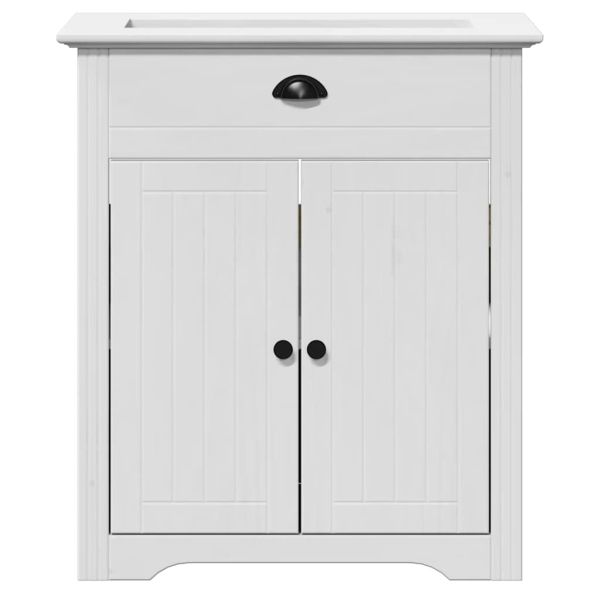 Комплект мебели за баня от 3 части BODO бял бор масив