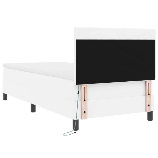 Легло с пружинирана основа Бяло 100 x 200 cm Изкуствена