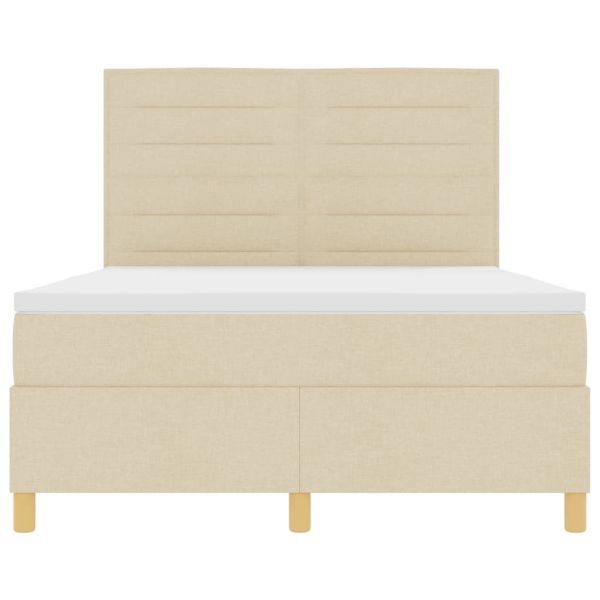 Легло с пружинирана основа с матрак Крем 140 x 190 cm текстил