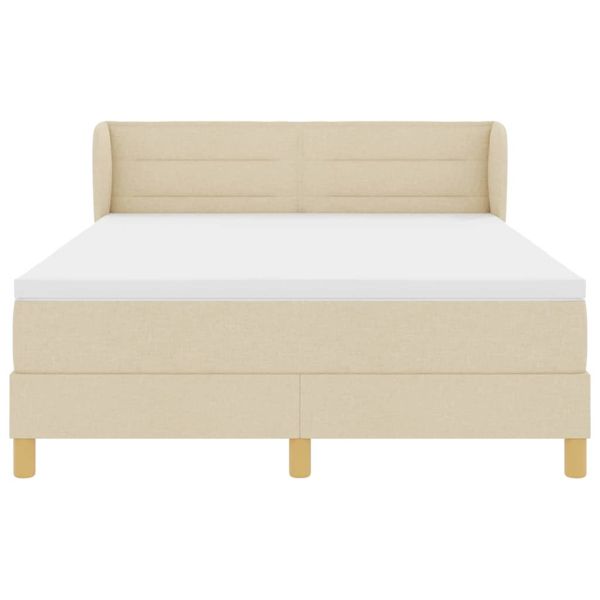 Легло с пружинирана основа с матрак Крем 140 x 190 cm текстил