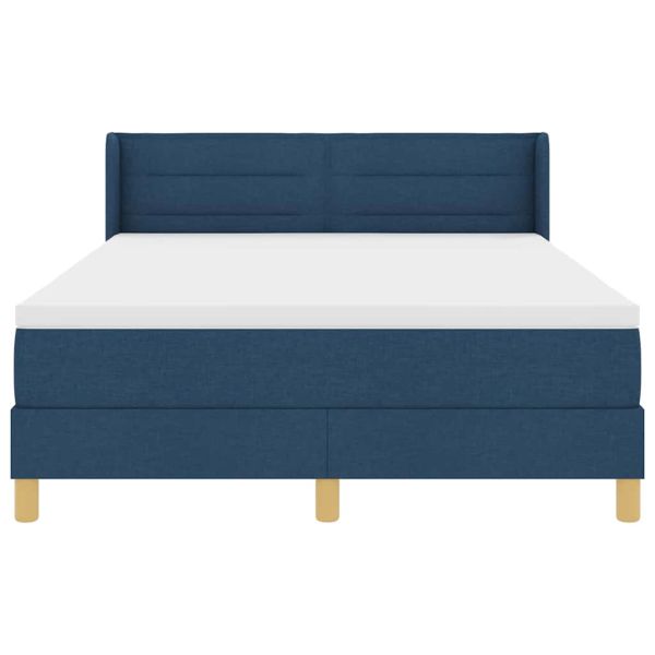 Легло с пружинирана основа Синьо 190 x 140 см Полиестер