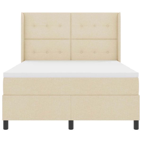 Легло с пружинирана основа с матрак Крем 140 x 190 cm текстил