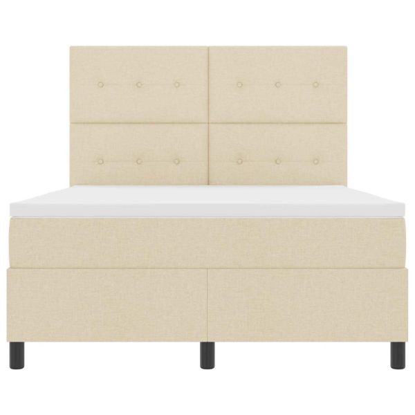 Легло с пружинирана основа с матрак Крем 140 x 190 cm текстил