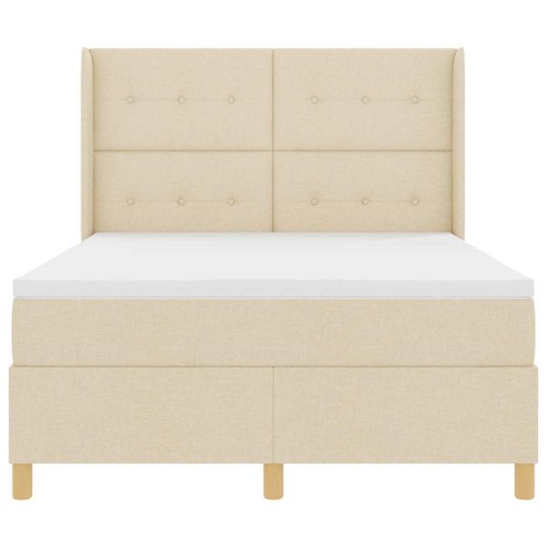 Легло с пружинирана основа с матрак Крем 140 x 190 cm текстил