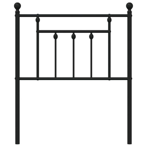 Метална резервна табла за легло, черна, 75 см