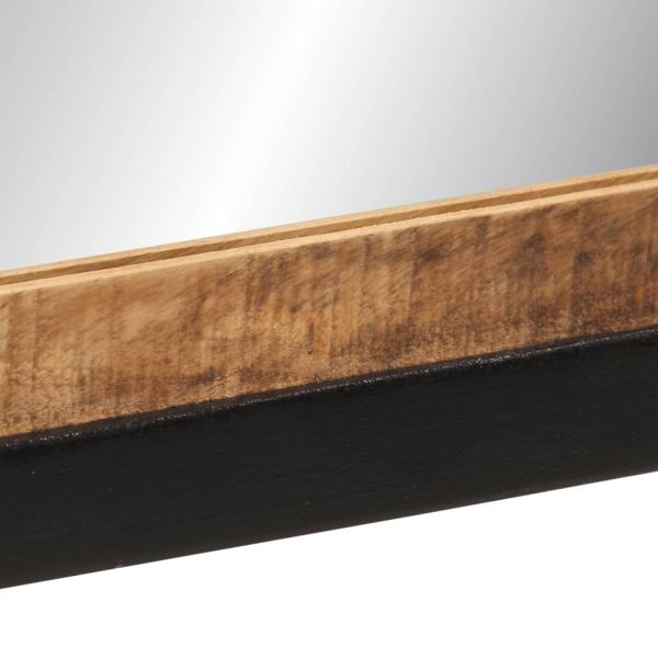 Огледало за баня 55x1x60 см стъкло и масивно дърво манго