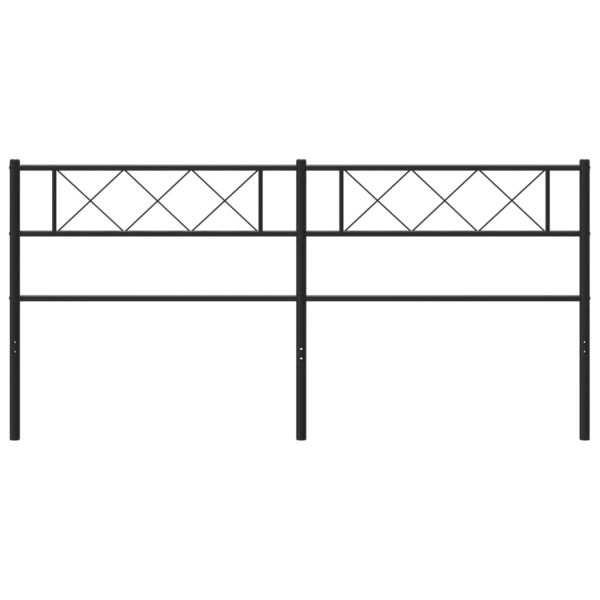 Метална резервна табла за легло, черна, 160 см